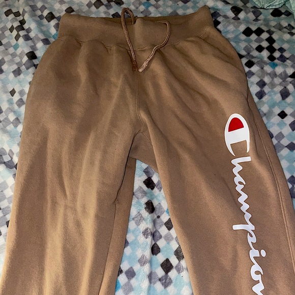 Tan Reverse Weave Champion Sweatpants 